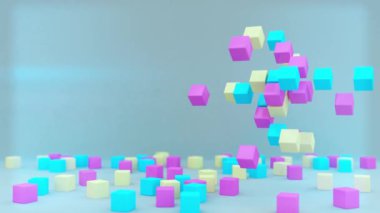 arka plan görüntüleri döndürme defferent renkler küpler ve yerdeki rasgele küpleri ile