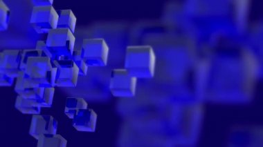 arka plan döndürme mavi küpleri ile yumuşak kenarlar