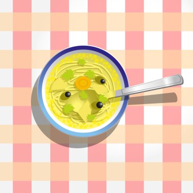 Bir tabak kaşık vektör ile zeytin çorbası