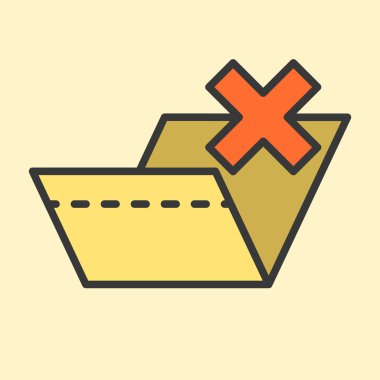 Reddedilen Sarı Klasör düz simgesi