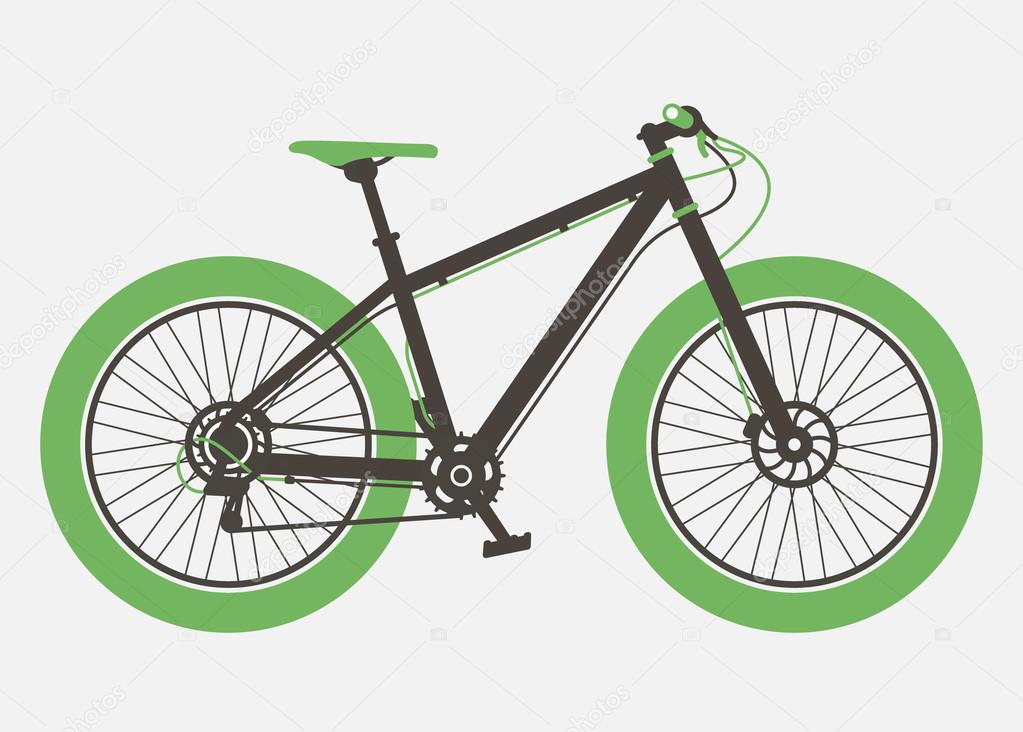 Mountain bicycle flat design. Retro design. Bicycle vintage style vector