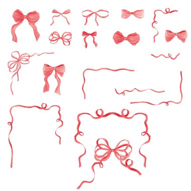 Coquette Bow Frame Clipart, Watercolor Bow Frames, Vintage Ribbon Borders, Düğün Daveti, Bebek Duşu, Blue Bow Frames, Fiws, Ribbon