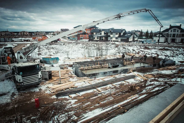 Concreting 건축에서 건물의 바닥 — 스톡 사진