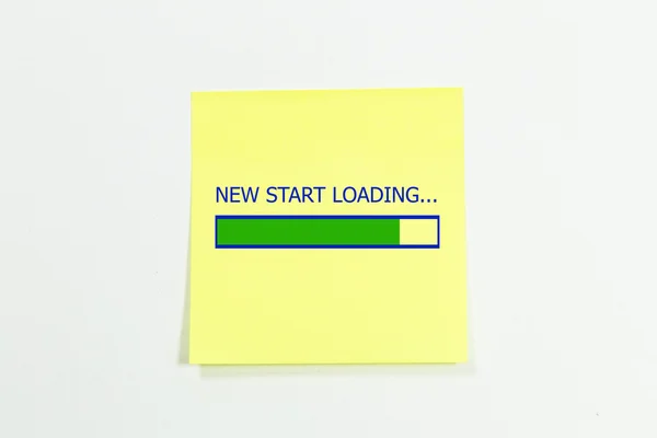 Nueva barra de carga de inicio en notas adhesivas — Foto de Stock