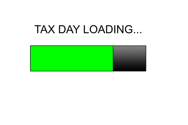 Чорно Зелена Піктограма Панелі Завантаження Завантаженням Податку День — стокове фото