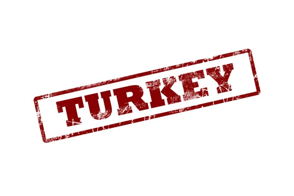 Rode Grunge Rubber Stempel Met Tekst Turkey Geïsoleerd Witte Achtergrond — Stockfoto