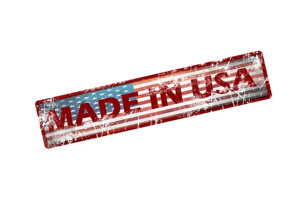 Roter Grunge Stempel Mit Text Made Usa Isoliert Auf Weißem — Stockfoto