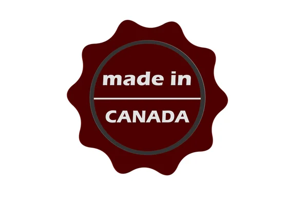 Grunge Quadrado Vermelho Feito Canadá — Fotografia de Stock