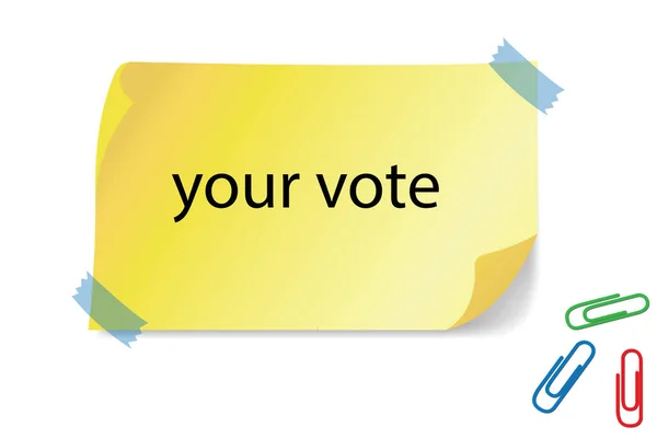 あなたの投票で黄色の付箋 — ストック写真