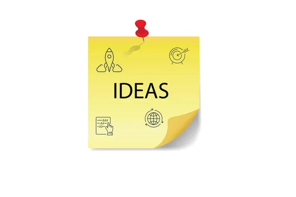 Ideas Word Written Yellow Sticky Notes — Stock Photo, Image