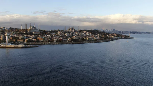 Stanbul Türkiye Mavi Cami Ile Sultanahmet Altın Boynuzlu Ayasofya Ayasofya — Stok fotoğraf