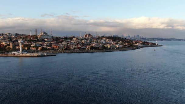 Estambul Turquía Sultanahmet Con Mezquita Azul Santa Sofía Ayasofya Con — Vídeos de Stock