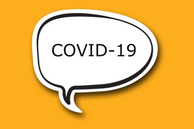 COVID-19 kelime yazılı konuşma balonu