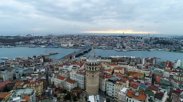 Istanbul Tour Galata Matin Jour Jour Vue Aérienne Tour Galata — Photo