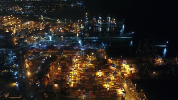 从空中看一个集装箱港口 美利坚合众国 — 图库视频影像