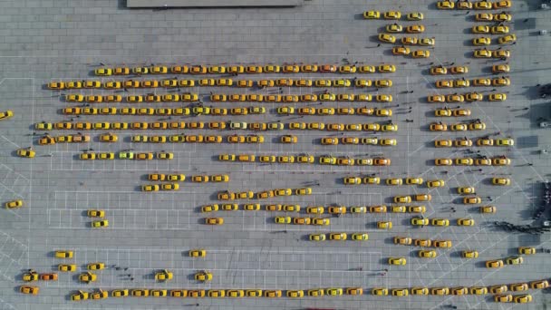 Вид Воздуха Такси Порту Построены Новые Автомобили Импорта Экспорта — стоковое видео