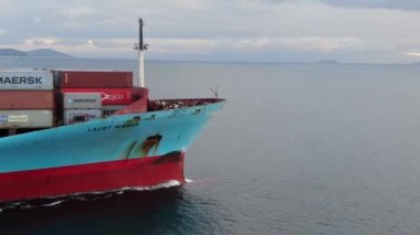 İstanbul, Türkiye 19 Ocak 2021: CMA CMG COLUMBIA kargo konteynerli yük gemisi. OLUMBIA 