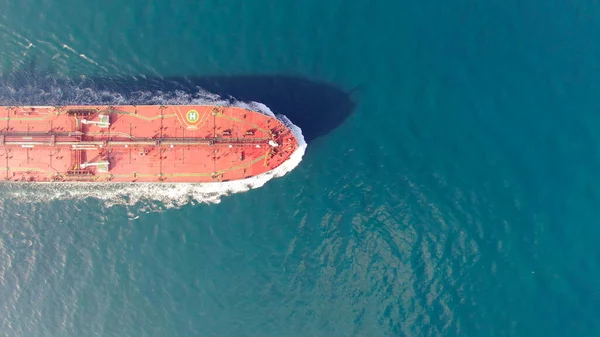 Vista Aérea Navio Carga Com Contentores Carga — Fotografia de Stock