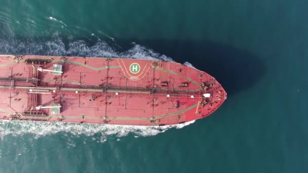 Luftaufnahme Eines Frachtschiffs Mit Frachtcontainern — Stockvideo