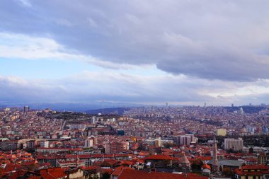 ANKARA, TURKEY - ŞUBAT 05 Şubat 2020: Ankara 'nın panoramik manzarası Ankara kalesinin başkentidir