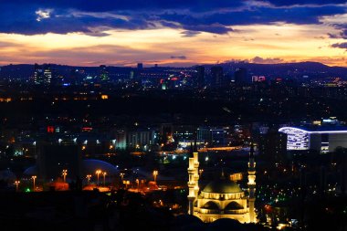 ANKARA, TURKEY - ŞUBAT 05 Şubat 2020: Ankara 'nın panoramik manzarası Ankara kalesinin başkentidir