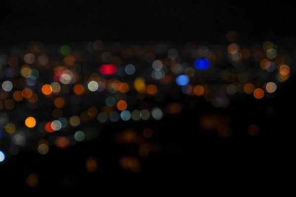 Night city street lights background and street lights blur bokeh