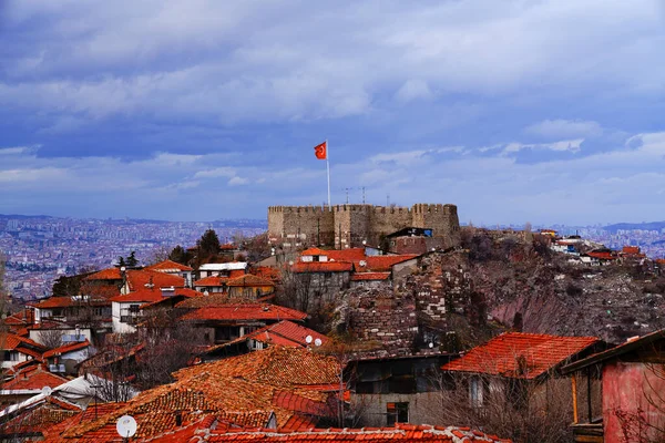 ANKARA, TURKEY - ŞUBAT 05 Şubat 2020: Ankara 'nın panoramik manzarası Ankara kalesinin başkentidir