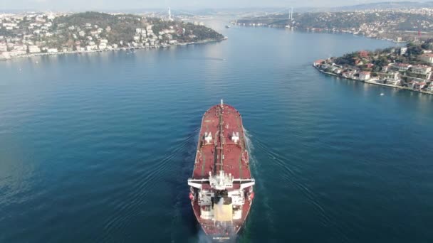 Vedere Aeriană Navei Marfă Containere Marfă — Videoclip de stoc