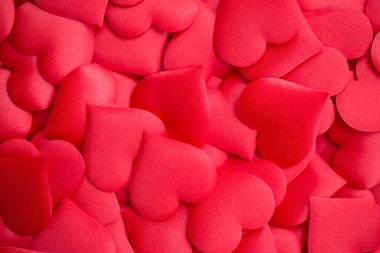 Kırmızı kalp deseni, 14 Şubat için parlak arka plan, Sevgililer Günü.