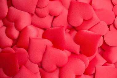 Kırmızı kalp deseni, 14 Şubat için parlak arka plan, Sevgililer Günü.