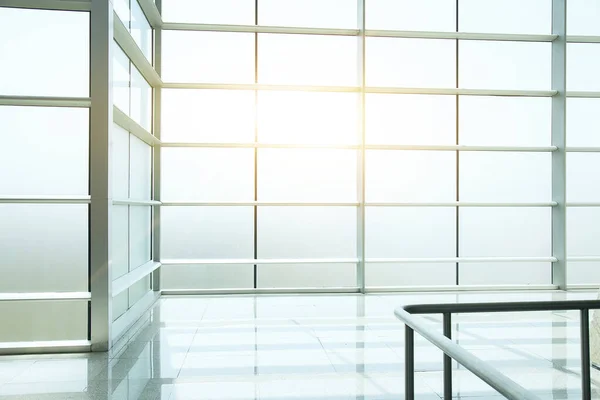 Empty hall of modern business center. Interior background airport. The airport building interior