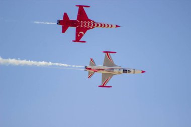 Sivrihisar, Eskisehir, Türkiye - 15 Eylül 2019: Akrobat takımı Türk Yıldızları, Hava Gösterileri 