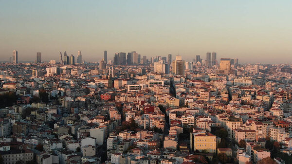 Aerial view of the city in istanbul turkey