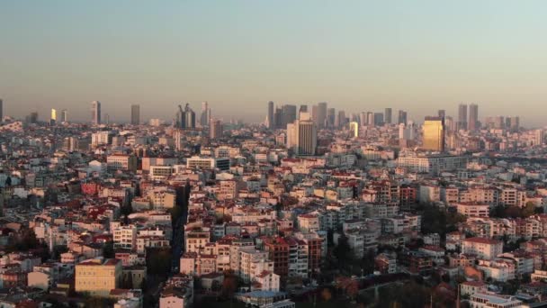 Flygfoto Över Staden Istanbul Galatabron — Stockvideo