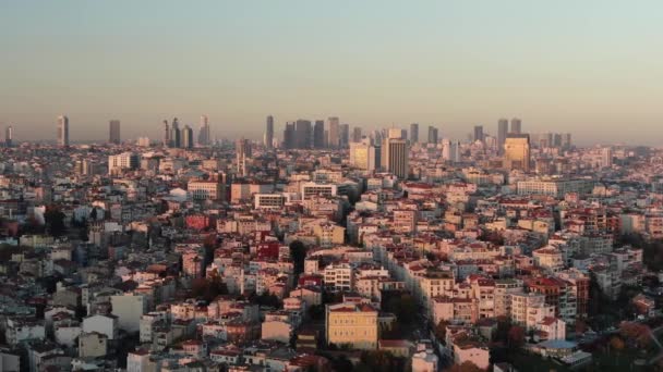 Flygfoto Över Staden Istanbul Galatabron — Stockvideo