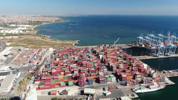 Logistique Transport Conteneurs Cargo Avion Cargo Avec Pont Grue Travail — Video