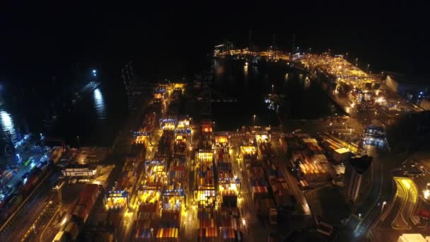Flygperspektiv Containerhamn Förenta Staterna — Stockvideo