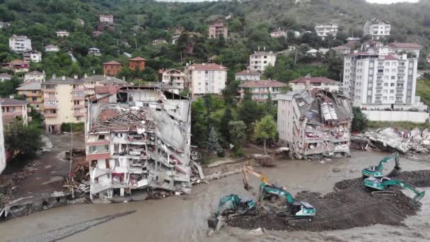 Sinop Ayancik Turchia Agosto 2021 Inondazioni Colpiscono Province Del Mar — Video Stock