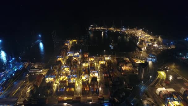 Containerschiff Import Export Und Der Geschäftslogistik Kran Handelshafen Fracht Zum — Stockvideo