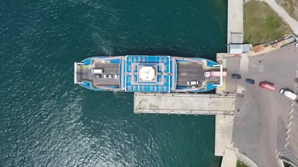 Car Ferry Sea Dron Shoot — Stock video