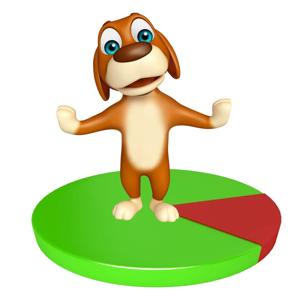 Cute Dog cartoon character  with circle sign — Stock Photo, Image