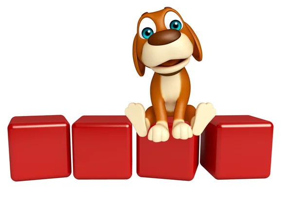 Eğlenceli köpek çizgi film karakteri düzeyine sahip — Stok fotoğraf