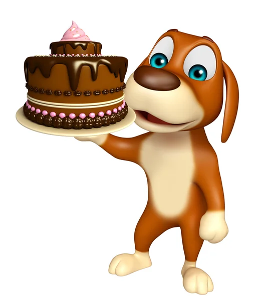 犬漫画のキャラクター ケーキ — ストック写真