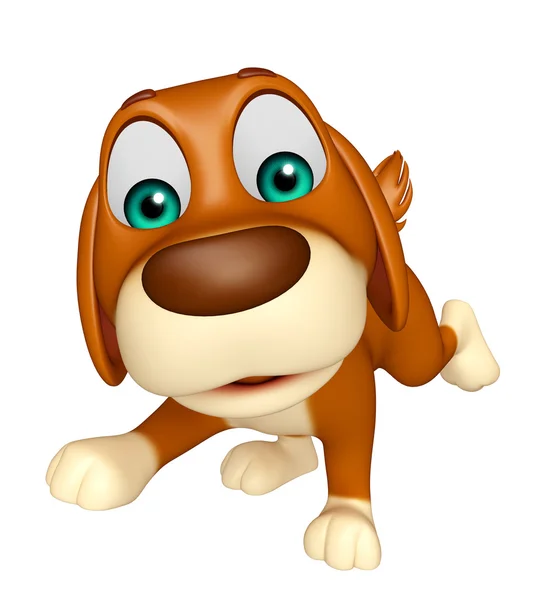 Divertente cane divertente personaggio dei cartoni animati — Foto Stock