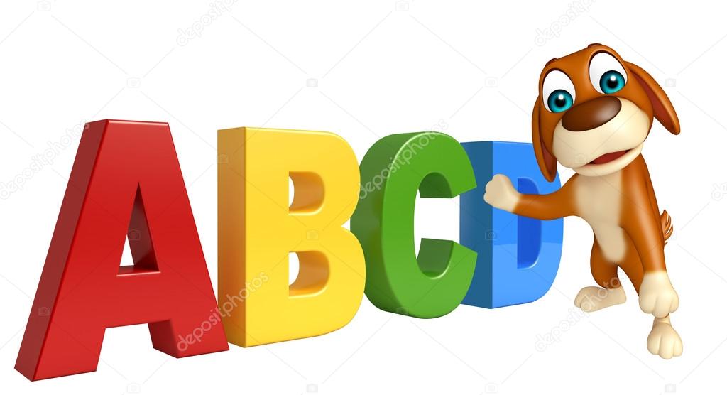 Cute Dog cartoon character with ABCD sign Stock Photo by ©visible3dscience 102282874 Cute Dog cartoon character with ABCD sign Stock Photo by ©visible3dscience 102282874