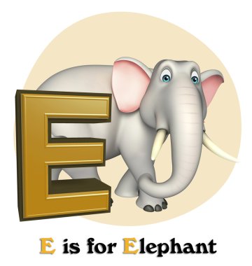 Fil alphabate vahşi hayvanla