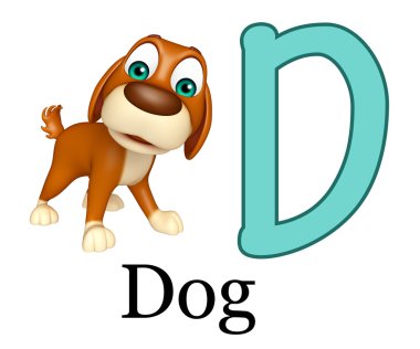 Köpek çiftlik hayvan witn alphabate