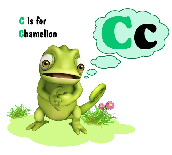 Chamäleon Wildtier mit Alphabet — Stockfoto