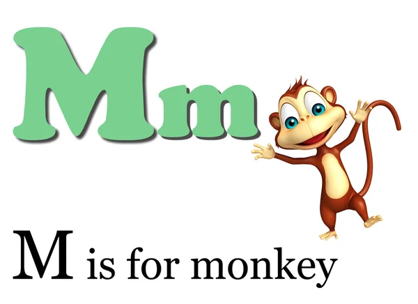 Mono con alfabeto —  Fotos de Stock