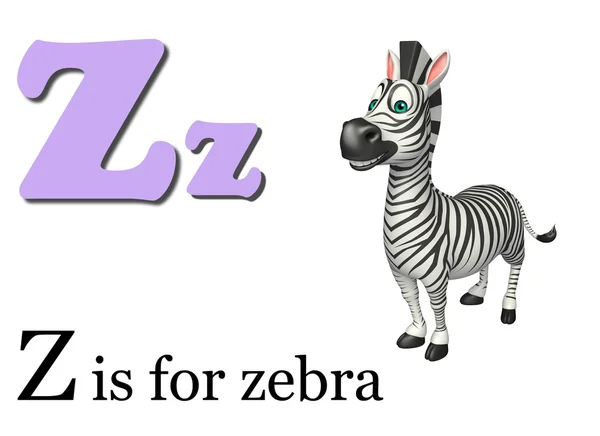 Zebra  with alphabet — Stock Photo, Image